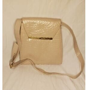 Fred Hayman Beverly Hills Cream Snake Print Shoulder Bag with Dust Bag